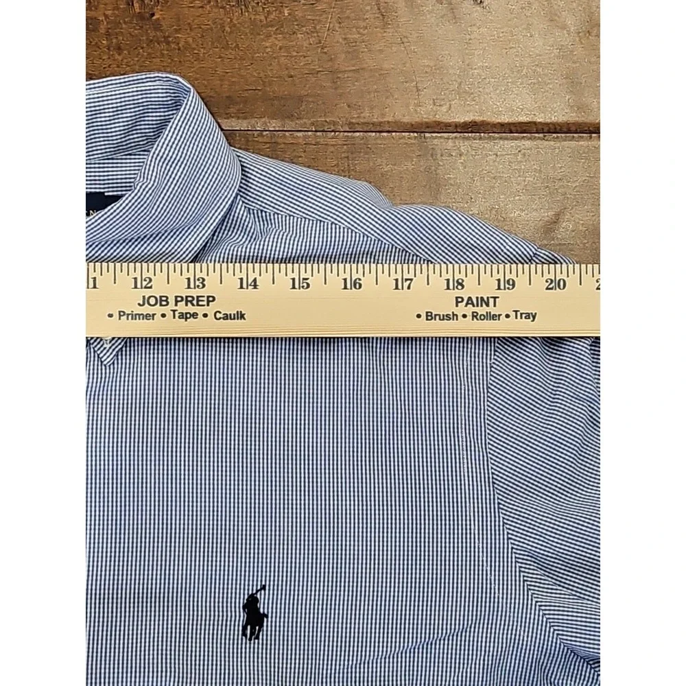 Ralph Lauren Mens Shirt XL Custom Fit Gingham CHECKED Button Down Black Pony